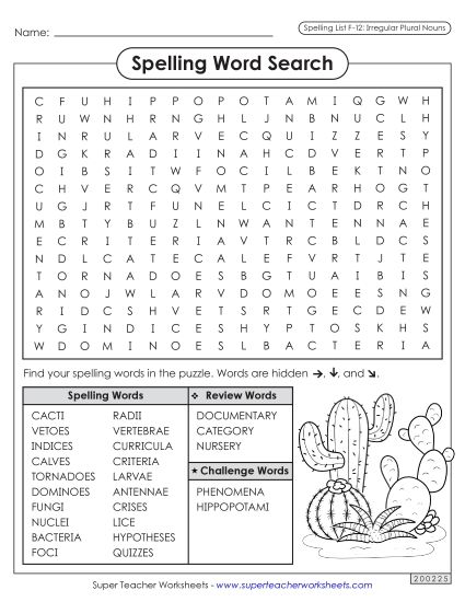 Worksheets and Puzzles - Word Search (F-12) (Printable PDF Worksheet)