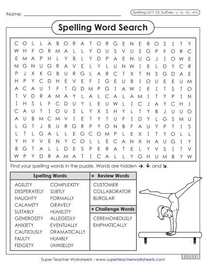 Worksheets and Puzzles - Word Search (F-25) (Printable PDF Worksheet)