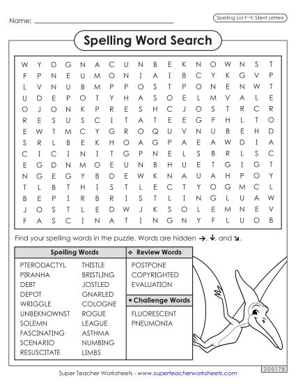 Worksheets and Puzzles - Word Search (F-4) (Printable PDF Worksheet)