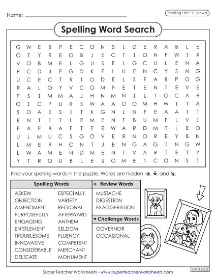 Worksheets and Puzzles - Word Search (F-9) (Printable PDF Worksheet)