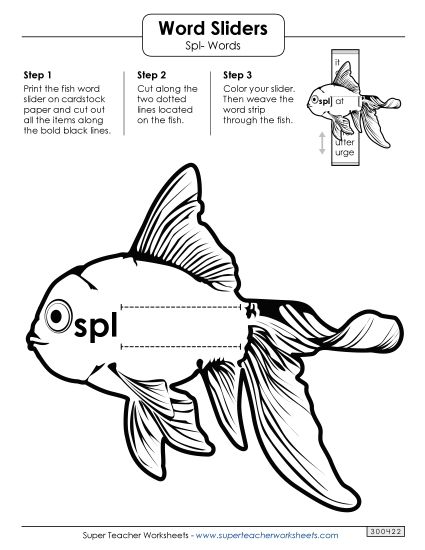 Flashcards, Sliders, and Word Wheels - Word Slider (Spl- Words) (Printable PDF Worksheet)