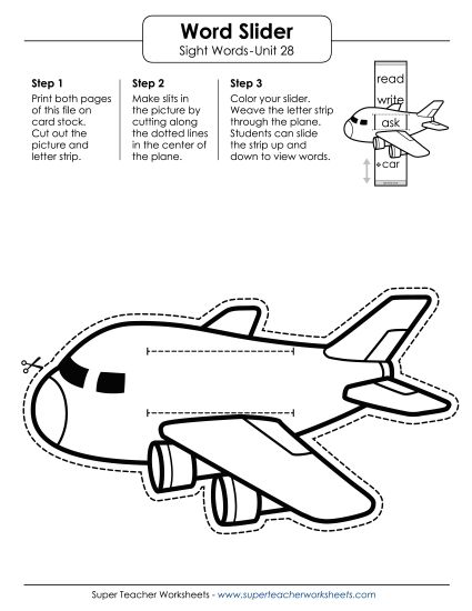 Reading Practice Tools - Word Slider (Unit 28) (Printable PDF Worksheet)