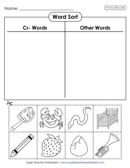 Cut and Glue Activities - Word Sort (Cut and Glue)  (Printable PDF Worksheet)