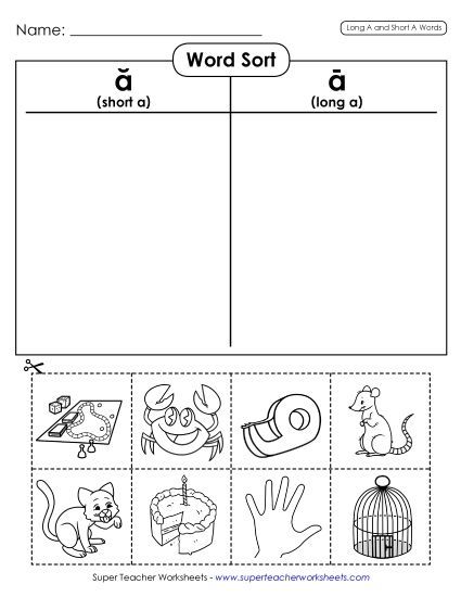 Word Sort (Cut-and-Glue) (Printable PDF Worksheet)