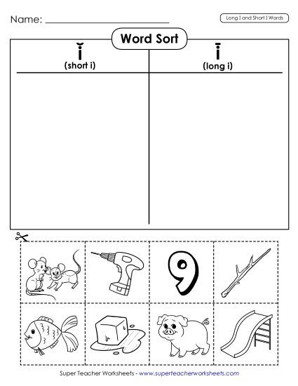 Word Sort (Cut & Glue) (Printable PDF Worksheet)