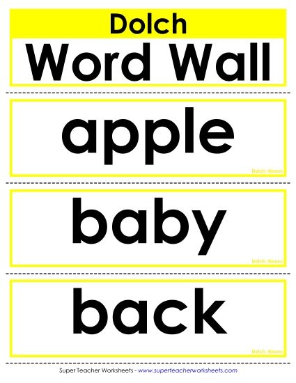 Nouns - Word Wall: Nouns (Printable PDF Worksheet)