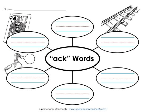 Worksheets - Word Web (-ack) (Printable PDF Worksheet)