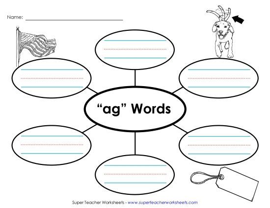 Worksheets - Word Web (-ag) (Printable PDF Worksheet)