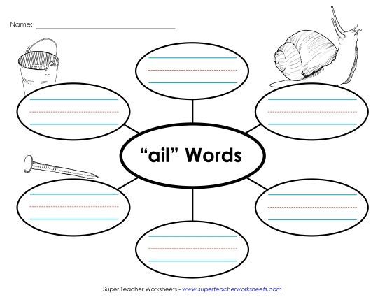 Worksheets - Word Web (-ail) (Printable PDF Worksheet)
