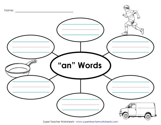 Worksheets - Word Web (-an) (Printable PDF Worksheet)