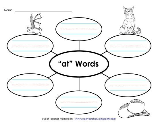 Worksheets - Word Web (-at) (Printable PDF Worksheet)