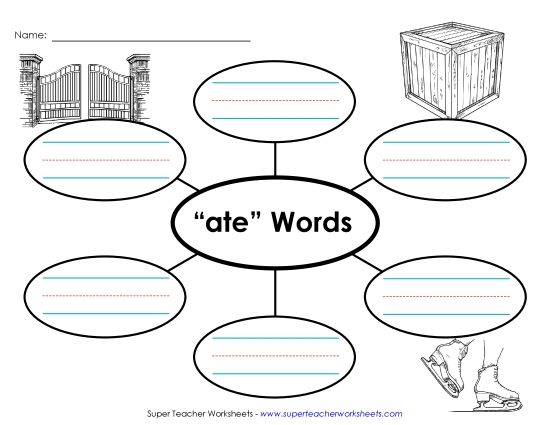 Worksheets - Word Web (-ate) (Printable PDF Worksheet)