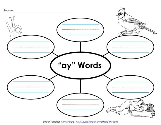 Worksheets - Word Web (-ay) (Printable PDF Worksheet)