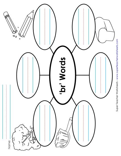 Worksheets - Word Web (Br- Words) (Printable PDF Worksheet)