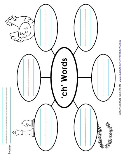 Worksheets - Word Web (CH Words) (Printable PDF Worksheet)