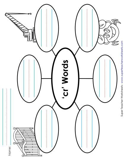 Worksheets - Word Web (Cr- Words) (Printable PDF Worksheet)