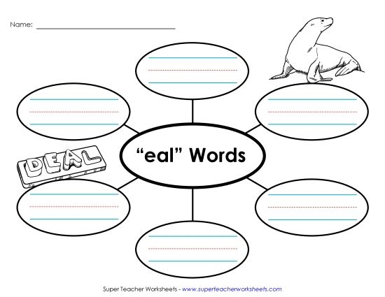 Worksheets - Word Web (-eal) (Printable PDF Worksheet)