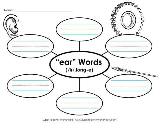 Worksheets - Word Web (-ear) (Printable PDF Worksheet)