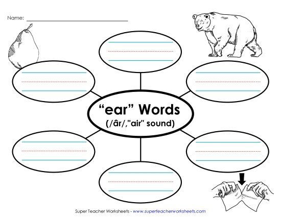 Worksheets - Word Web (-ear) (Printable PDF Worksheet)