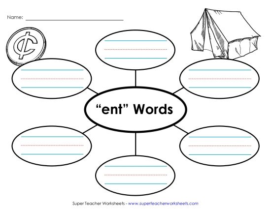Worksheets - Word Web (-ent) (Printable PDF Worksheet)