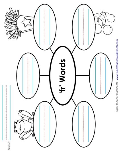 Worksheets - Word Web (Fr- Words) (Printable PDF Worksheet)