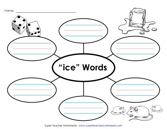 Worksheets - Word Web (-ice) (Printable PDF Worksheet)