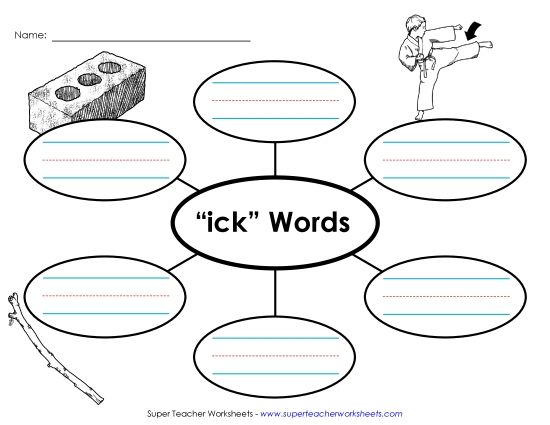 Worksheets - Word Web (-ick) (Printable PDF Worksheet)