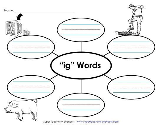 Worksheets - Word Web (-ig) (Printable PDF Worksheet)
