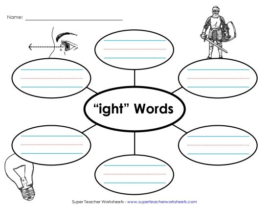Worksheets - Word Web (-ight) (Printable PDF Worksheet)