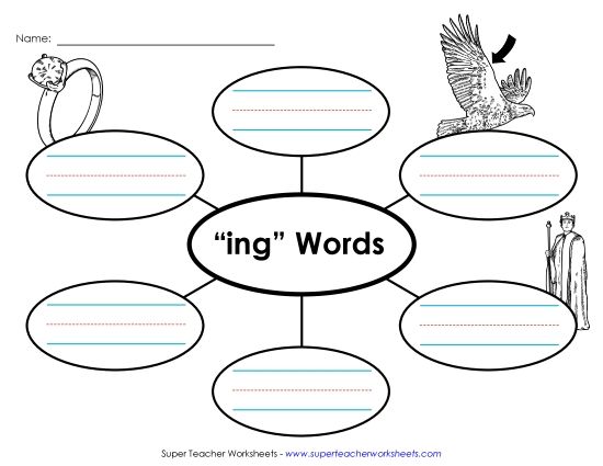 Worksheets - Word Web (-ing) (Printable PDF Worksheet)