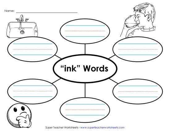 Worksheets - Word Web (-ink) (Printable PDF Worksheet)