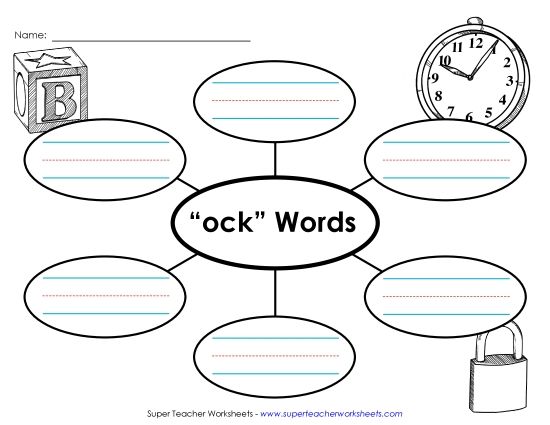 Worksheets - Word Web (-ock) (Printable PDF Worksheet)