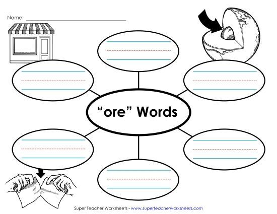 Worksheets - Word Web (-ore) (Printable PDF Worksheet)