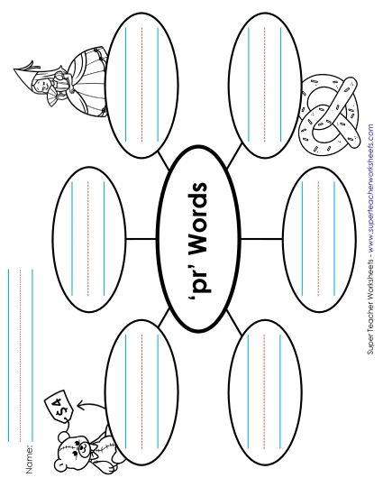 Worksheets - Word Web (Pr- Words) (Printable PDF Worksheet)