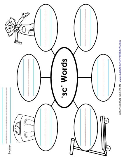 Worksheets - Word Web (Sc- Words) (Printable PDF Worksheet)