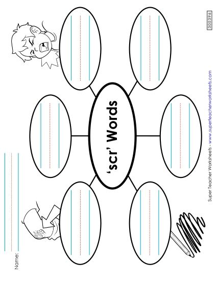 Worksheets - Word Web (Scr- Words) (Printable PDF Worksheet)