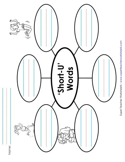 Worksheets - Word Web (Short U Words) (Printable PDF Worksheet)