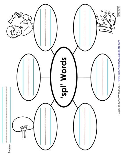 Worksheets - Word Web (Spl- Words) (Printable PDF Worksheet)