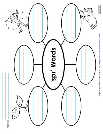 Worksheets - Word Web (Spr- Words) (Printable PDF Worksheet)