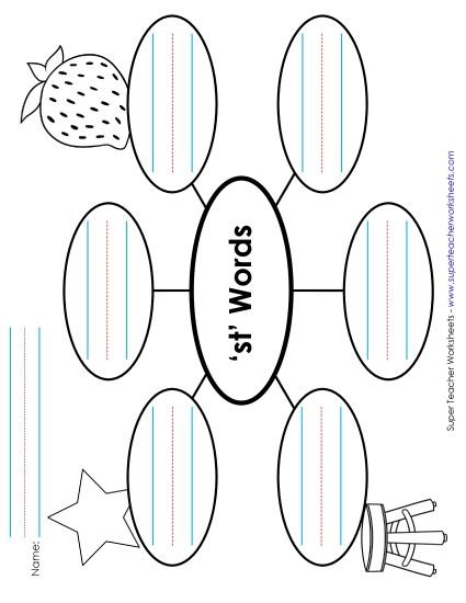 Worksheets - Word Web (St- Words) (Printable PDF Worksheet)