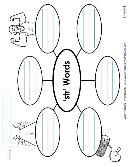Worksheets - Word Web (Str- Words) (Printable PDF Worksheet)