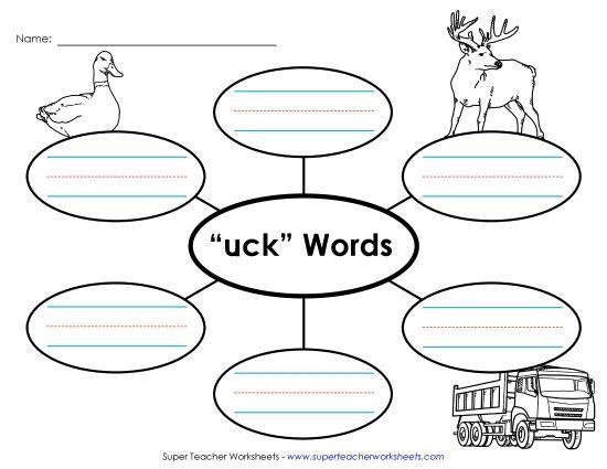 Worksheets - Word Web (-uck) (Printable PDF Worksheet)