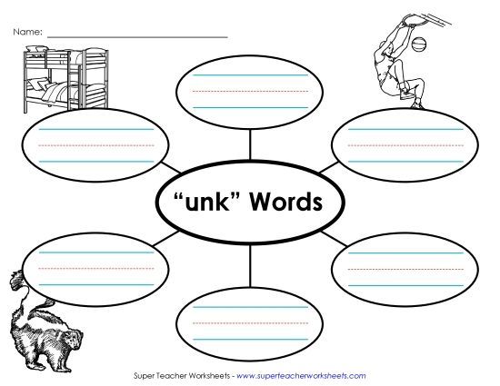 Worksheets - Word Web (-unk) (Printable PDF Worksheet)