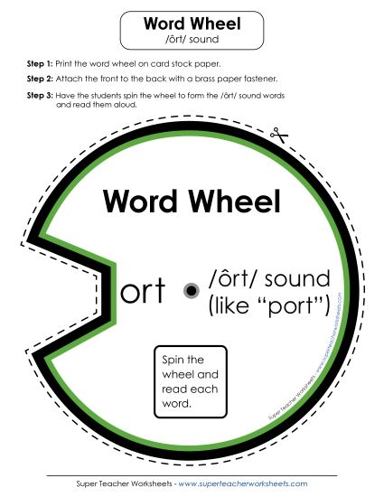 Flash Cards & Word Wheels - Word Wheel: <i>-ort</i> Words (Printable PDF Worksheet)