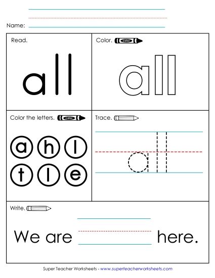Worksheet 1: All (Printable PDF Worksheet)