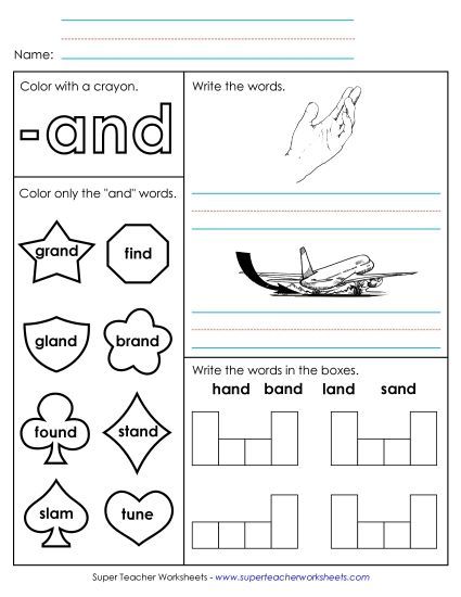 Worksheets - Worksheet 1 (-and Words) (Printable PDF Worksheet)