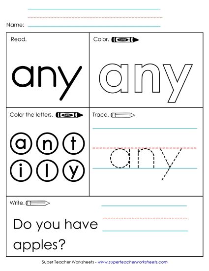 Worksheet 1: Any (Printable PDF Worksheet)