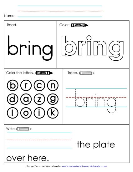 Worksheet 1: Bring (Printable PDF Worksheet)
