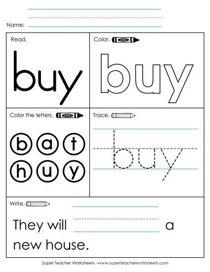 Worksheet 1: Buy (Printable PDF Worksheet)