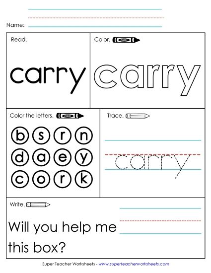 Worksheet 1: Carry (Printable PDF Worksheet)
